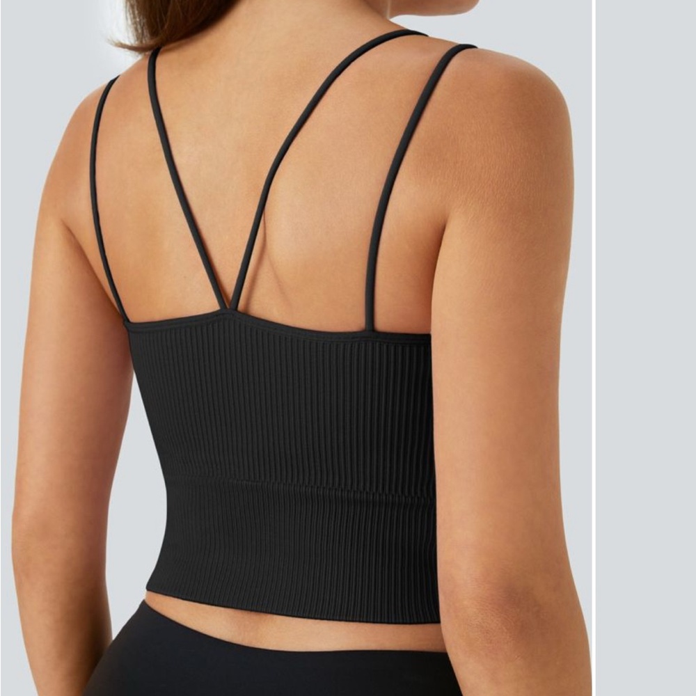 HALARA Black Ribbed Running Tank